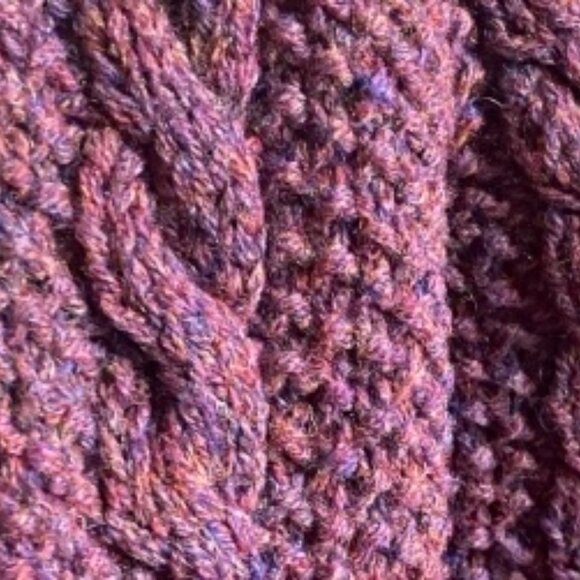 Carlisle Made In Italy Wool Cable Knit Cardigan Sweater In Burgundy - Picture 6 of 6